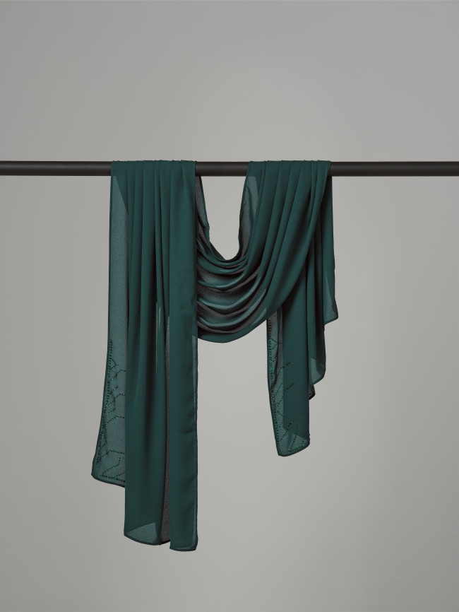 Sheer Crêpe - Evergreen - Linear