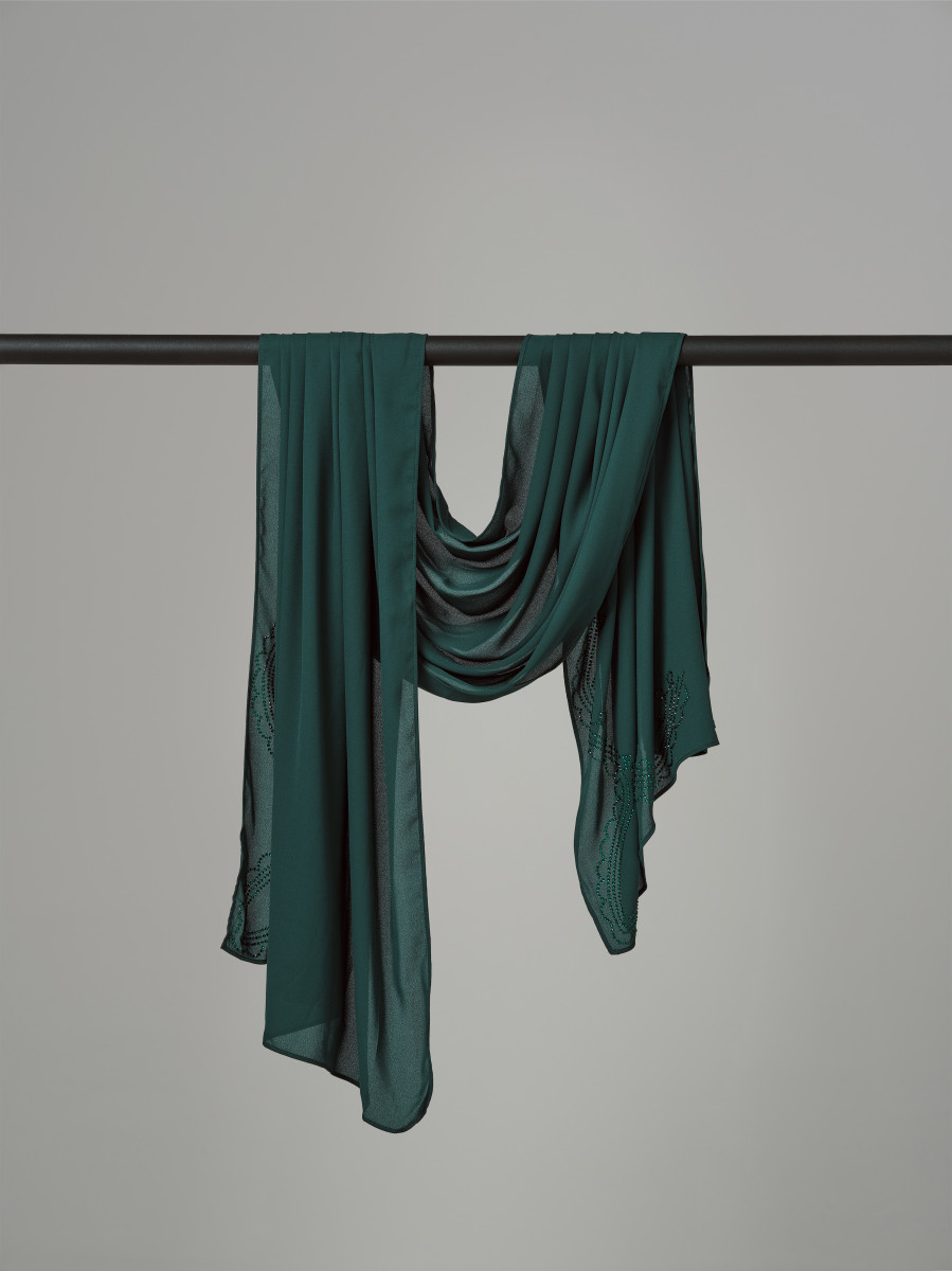 Sheer Crêpe - Evergreen - Wave