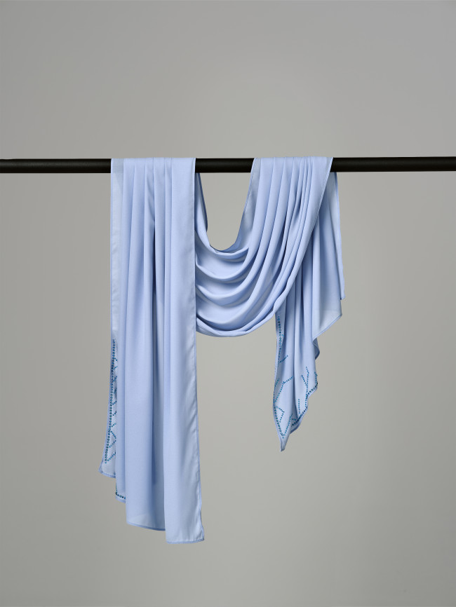 Sheer Crêpe - Ice Blue - Linear