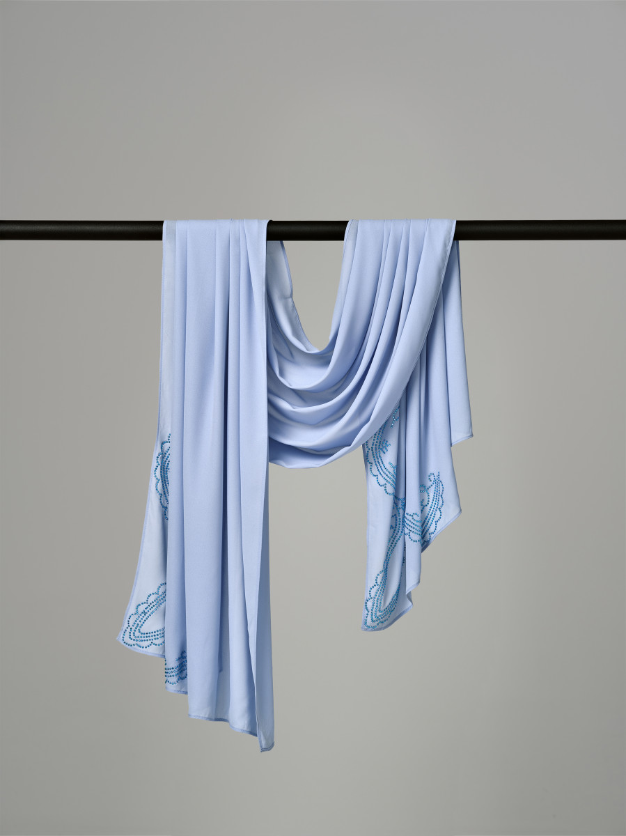Sheer Crêpe - Ice Blue - Wave