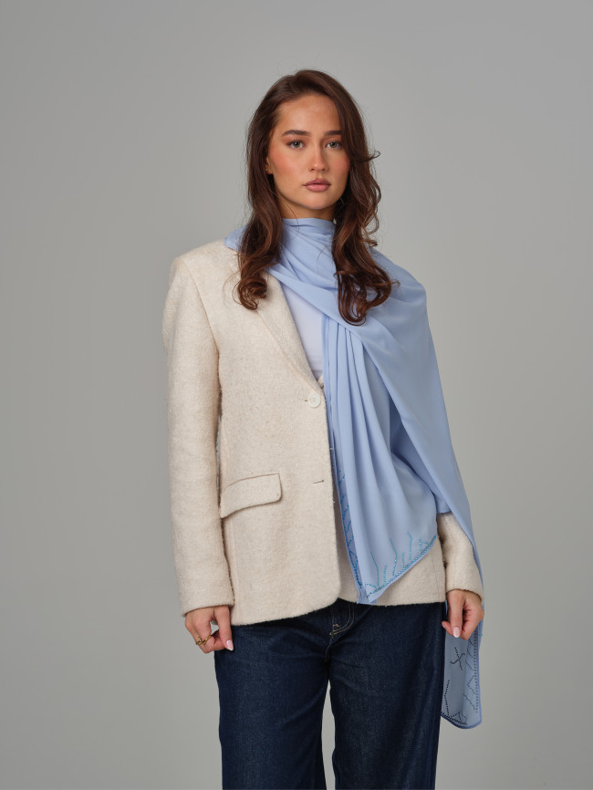 Sheer Crêpe - Ice Blue - Linear
