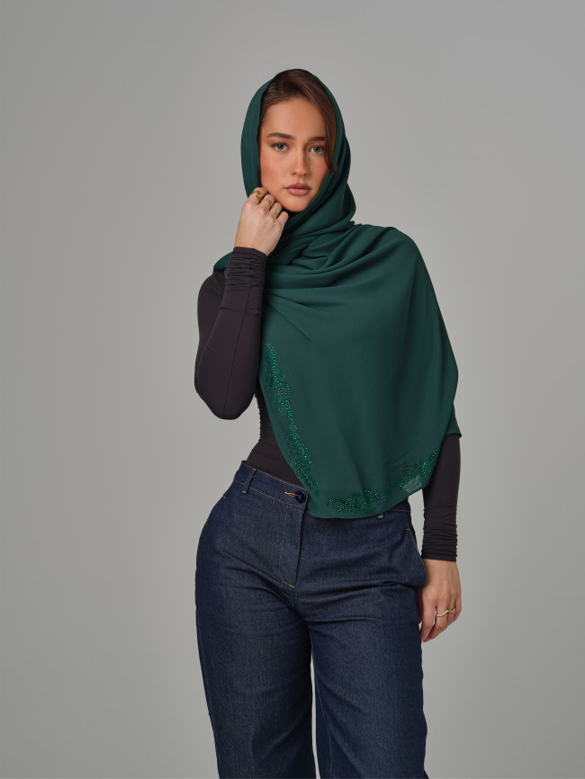 Sheer Crêpe - Evergreen - Blossom