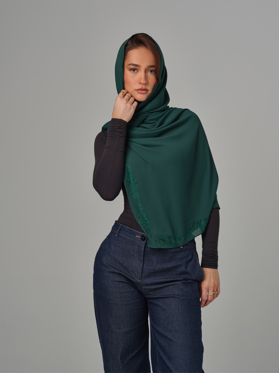 Sheer Crêpe - Evergreen - Blossom