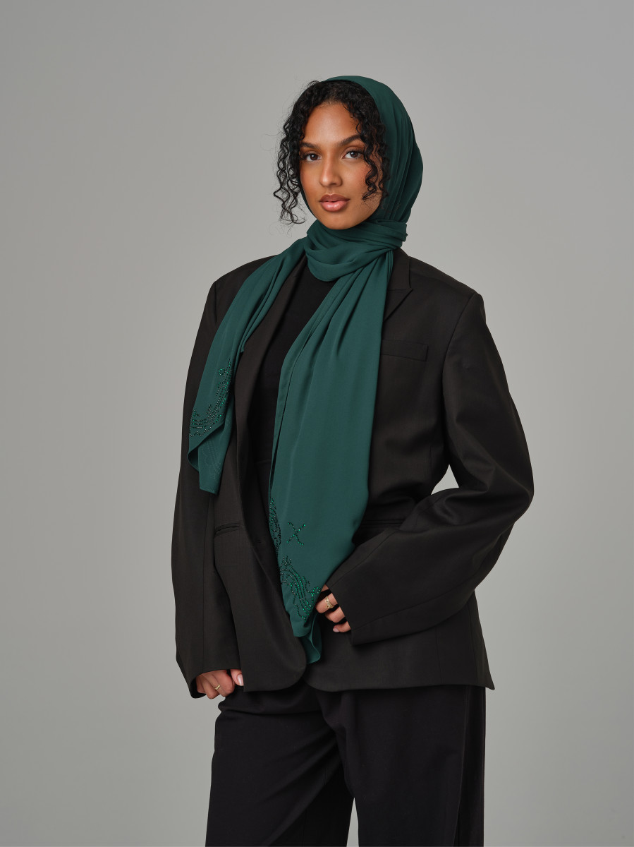 Sheer Crêpe - Evergreen - Wave